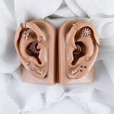 Rose Gold Ear Piercing Setup Ideas Forward Helix Piercing Jewlery Daith Piercing Jewelry Pretty Ear Piercings Piercing Jewelry Earings Piercings