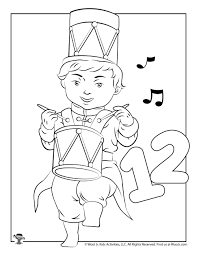 Coloring printouts are the best part in any kid's lives to. 12 Drummers Drumming Holiday Coloring Sheet Woo Jr Kids Activities