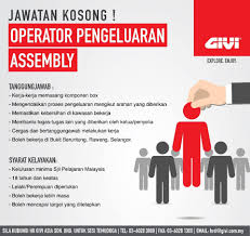 Penyelia asrama bukan warden asrama okey ! Givi Malaysia Jawatan Kosong Operator Pengeluaran Facebook