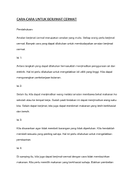 Setiap orang digalakkan berjimat cermat dengan cara ini kita boleh menjimatkan wang kita. Contoh Karangan Bahasa Melayu