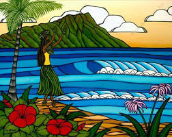 hula girl in 2021 heather brown art surf art heather brown