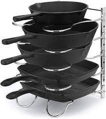 Cuisinart® brushed stainless steel rectangular bookshelf pot rack. Caxxa Heavy Duty Pan Rack Pot Lid Rack Kitchen Cabinet Pantry Cookware Organizer Rack Holder 5 Adjustable Dividers Chrome Walmart Com In 2021 Cookware Organization Pan Rack Cabinet Pantry