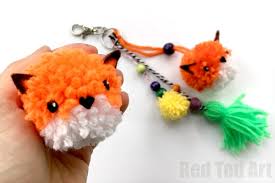 And this week, we made these adorable keychains for all the rooms in the house. Pom Pom Fox Diy Red Ted Art Make Crafting With Kids Easy Fun