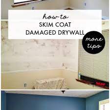 An Easy Step By Step Tutorial With Product Recommendations For How To Skim Coat Damaged Drywall After Wallpaper Home Repair Removable Wallpaper Home Renovation