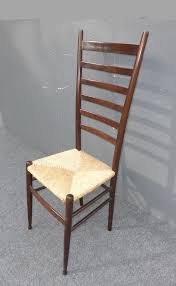 Vintage Rush Seat Tall Ladder Back Accent Chair French Country Farmhouse Chic Midcentury Chair Accent Chairs French Chairs