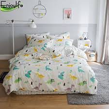 Enjoylife Reversible 3 Pieces Dinosaur Duvet Cover Cartoon Animal Print Bedding Set 100 Cotton Romantic Bedding Sets Kids Twin Bedding Sets Full Bedding Sets