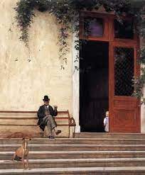 Jean Leon Gerome Deux Generations Sur Le Pas De La Porte N D Musee Des Beaux Arts De Rouen Painting Canvases Art Painting