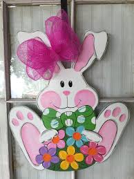 Easter Decorations Easter Wreath Front Door Decor Easter Door Hanger By Samthecrafter On Etsy Easter Door Decor Easter Door Hanger Easter Door