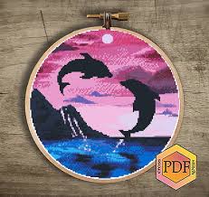 Has been the stitcher's choice for exquisite cross stitch designs since 1984. Sewing Fiber Dolphins Modern Cross Stitch Pattern Sea Animal Counted Cross Stitch Chart Nature Landscape Ocean Embroidery Hoop Art Instant Download Pdf Kits How To