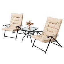 Amazon Com Lahaina 3 Piece Patio Padded Folding Chair Set Outdoor Adjustable Reclining Furniture Metal Sli Reclining Furniture Padded Folding Chairs Furniture