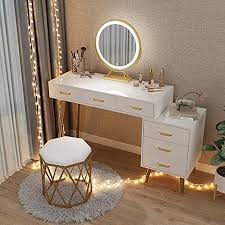 Table of the best makeup vanity tables set reviews. Gcz Modern Dressing Table Set With Lighted Mirror Makeup Vanity Table With Led Mirror Makeup Table W Dressing Room Design Home Room Design Beauty Room Vanity