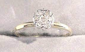 10k Gold Engagement Ring With Diamond Chips Jewelry Size 7 Unbranded Cluster Engagement Gold Engagement Rings Engagement Rings Jewelry