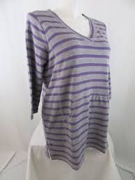 Details About Liz Claiborne Size 3x Gray Purple Stripe Athleisure 3 4 Sleeve Top