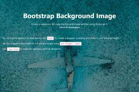 Bootstrap 4 Fullscreen Background Image Html Css Snippet Template It will fit according to the size of the display the page is viewed on.