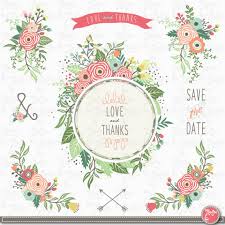 Wedding Clipart Pack Wedding Floral Vintage Etsy Wedding Clipart Clip Art Vintage Flowers