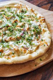 White Pizza With Chicken And Fresh Herbs Recipes Food White Pizza