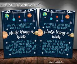 Outer Space Baby Shower Books For Baby Card Planet Baby Etsy Outer Space Baby Shower Space Baby Shower Unique Baby Shower Invites