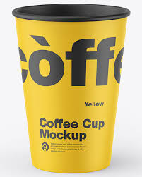 Download Paper Coffee Cup Mockup In Cup Bowl Mockups On Yellow Images Object Mockups PSD Mockup Templates
