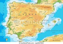 Spain town maps, road map and tourist map, with michelin hotels find any address on the map of españa or calculate your itinerary to and from españa, find all the. Spain Physical Map Highly Detailed Physical Map Of Spain In Vector Format With All The Relief Forms Regions And Big Canstock