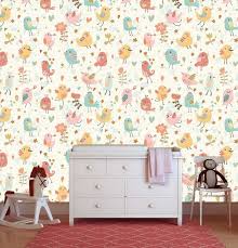 vlies fotobehang vogels en bloemen behang kinderkamer en babykamer kinderen behang kinderkamer kinderkamer design