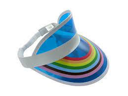Rainbow Tennis Beach Colored Plastic Clear Sun Bingo Vegas Dealer Golf Visor Hat Visor Hats Beach Accessories Hats
