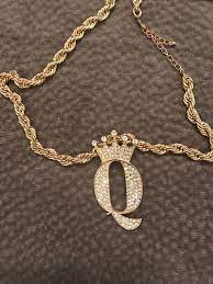 Crowned Q Necklace Friend Necklaces Necklace Gold Necklace