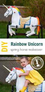 Find the perfect horse spring playground image. Diy Rainbow Unicorn Spring Horse Makeover Adventure In A Box