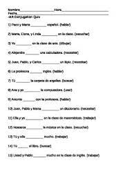 How to get answers for any homework or test. Free Ch 2a 2b Realidades 1 Regular Ar Verb Quiz Quiz Verb Learn Rules