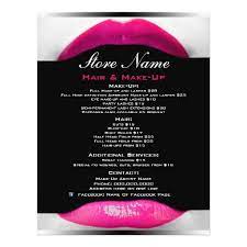 Make Up Artist Beauty Salon List Of Services Flyer Zazzle Com In 2021 Beauty Salon Salons Makeup Artist