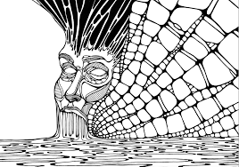 Abstract Black And White Animal Drawings Psychedelic Black White Ink Drawing Surreal Abstract Spiritual Art Animal Coloring Pages Psychedelic