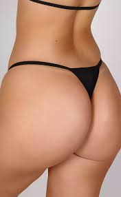 Biquíni Feminino Preto Fio Dental de Fita para Marquinha de Bronze