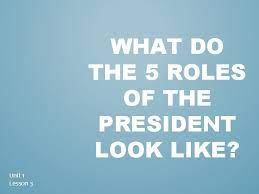 What Do The 5 Roles Of The President