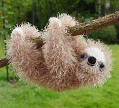 Tinsel Sloth Knitting Pattern By Fiona Goble Crochet Sloth Chunky Yarn Christmas Knitting Patterns