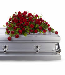Flowers that go on top of casket. Red Rose Reverence Casket Funeral Blanket In Peabody Ma Evans Flowers