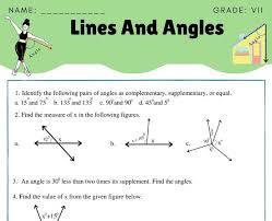 Use this worksheet for your own personal use completely free. Lines And Angles Worksheet For Class 7 Witknowlearn