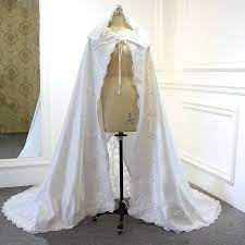 Whether you're looking for a sleek and simple wedding dress or. Wedding Cape Hooded Cloak For Bride Lace Applique Cathedral Cape Women Clothing