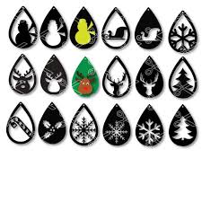 Download Winter Teardrop Earrings Svg Dxf