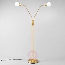 Led Stehleuchte Elaina 2 Flg Messing Kaufen Lampenwelt De