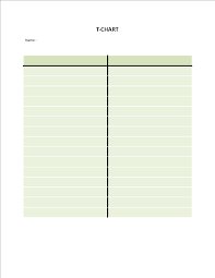 simple t chart model word templates at