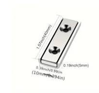 Neodymium Magnet Bar N35 - L 1.57" x W .39" x T .19"(A) with ...