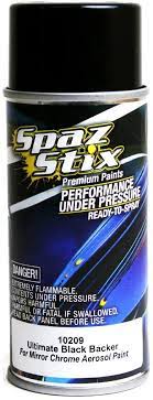 Amazon Com Spaz Stix Ultimate Backer For Mirror Chrome Aerosol Paint Black 3 5 Ounce Toys Games