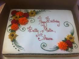 Learn The Recipe For The Delicious Birthday Cake Decorated With Fall Themed Gum Paste Decorations Birthday Sheet Cakes Sheet Cake Designs Fall Birthday Cakes