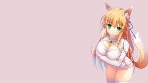 As long as the height is 720 or higher it should be fine. Hd Wallpaper Animal Ears Anime Blonde Ecchi Fox Girl Green Eyes Kitsunemimi Wallpaper Flare