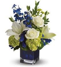 Black And Blue Roses Delivery Serenade In Blue Blue Flower Arrangements Blue Centerpieces Flower Arrangements