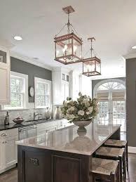 Brown Island With White Cabinets And Wood Floors Kitchen Inspirations Sweet Home Beautiful Kitchens
