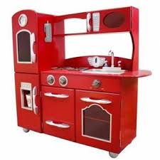 teamson kids red kitchen retro kids