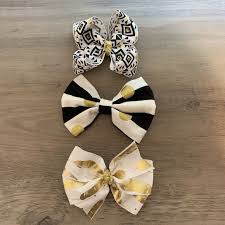 From fun to functional, shop claire's collection of hair clips and claws. Accessories Black White Gold Hair Bow Set Of 3 Used Poshmark