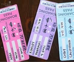 printable tickets template boarding passes for surprise vacation