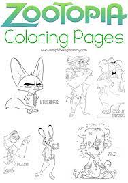 Zootopia coloring pages and character profiles. Free Disney Zootopia Coloring Pages Simply Being Mommy