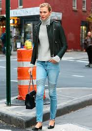 Calça Jeans E Jaqueta De Couro Duo We Love Turtleneck Jaqueta De Couro Steal The Look Jeans Skinny Azul Moda Ideias Fashion